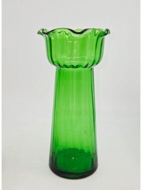 Vtg Bulb Starter Vase Fluted Top Design 7.5" Tall For Home Or Holiday Decor